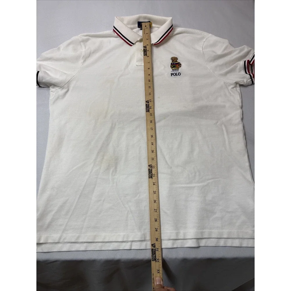 Polo Ralph Lauren Polo Bear Classic Fit White Cotton Polo Shirt Men's XXL